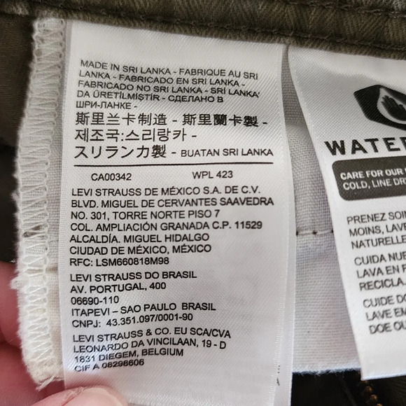 Levis Olive Herringbone Classic Utility Wide Leg Pants Size 6 - Picture 8 of 12